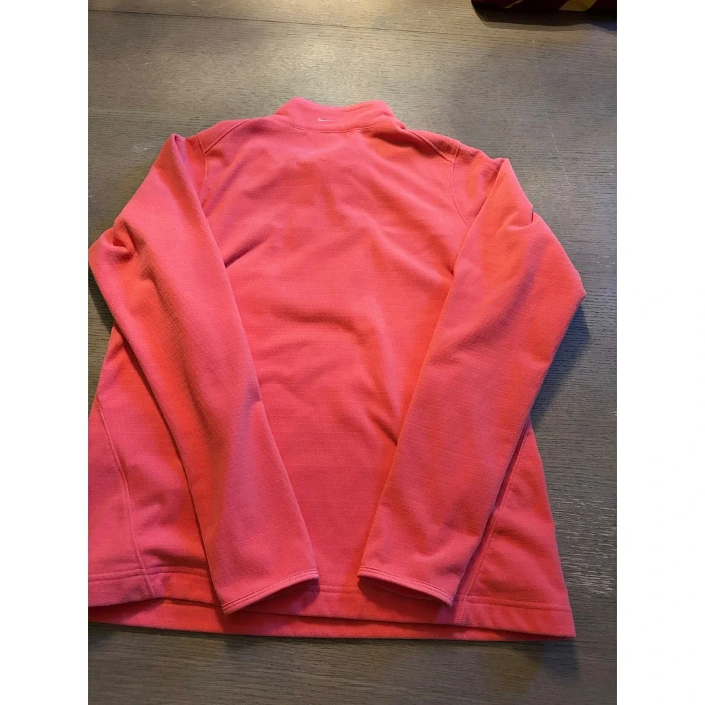 Nike Golf Therma-FIT Quarter Zip Pullover Coral Pink Womens Large Fleece Top